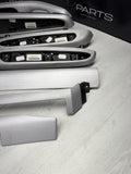 01-06 BMW E46 M3 Coupe Interior Armrests Trim Set Brushed Aluminum *Tab
