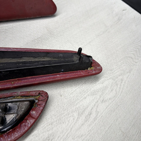 01-06 BMW E46 M3 Convertible Door Upper Arm Rest Armrest Pads Imola Red *Notes*