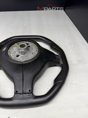 BMW 01-06 E46 M3 Manual Custom Leather Sides Flat Bottom Top Steering Wheel