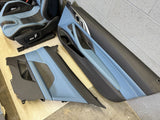 BMW 21-24 G82 M4 Coupe Carbon Bucket Seats Yas Marina Blue Leather Interior Set