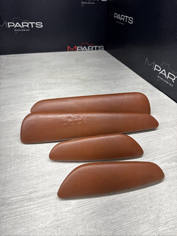01-06 BMW E46 M3 Convertible Door Upper Arm Rest Armrest Pads Cinnamon *Damaged*