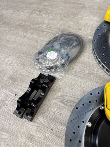 01-06 BMW E46 M3 BREMBO Big Brake Kit Yellow Calipers Rotors Set NEW Plug Play