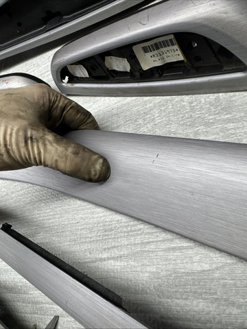01-06 BMW E46 M3 Convertible Interior Armrests Trim Set Brushed Aluminum *Notes*