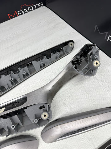 01-06 BMW E46 M3 Convertible Interior Armrests Trim Set Brushed Aluminum *Tabs