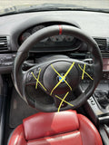 BMW 01-06 E46 M3 Manual Custom Leather Sides Flat Bottom Steering Wheel Only