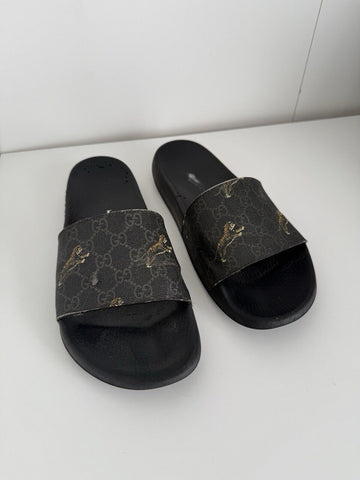 Gucci Mens Pursuit Gg Supreme Tiger Slides Size 11 US Mens