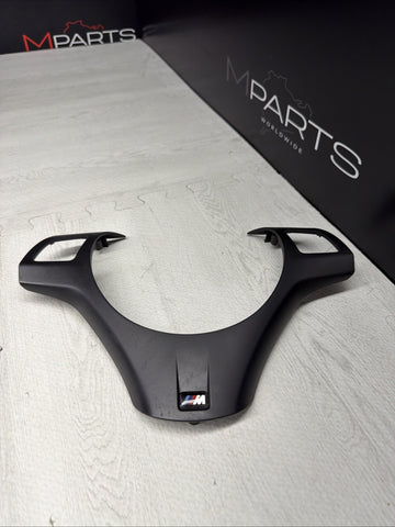 08-13 BMW E90 E92 E93 M3 Lower Steering Wheel Trim Cover Plate Black