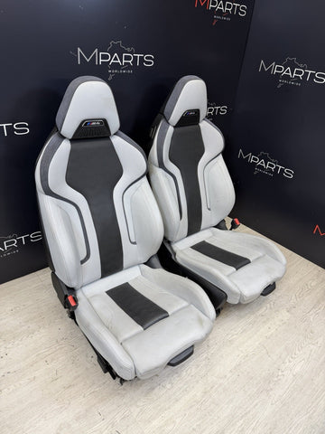 BMW 21-25 G83 M4 Front Merino Silverstone Leather Seat Powered Heated OEM