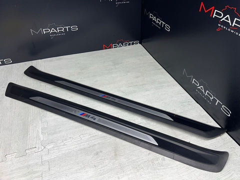 15-20 BMW F82 F83 M4 DOOR SILLS SCUFF PLATES TRIMS COVERS PAIR