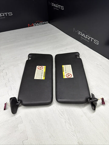 1999-2003 BMW M5 E39 Sun Visor Black Nappa Leather Stitched Left & Right SET