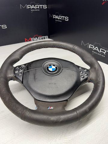 99-02 BMW E36 Z3 M M3 Steering Wheel Black 3 Spoke 32342229487 Prev Rewrapped