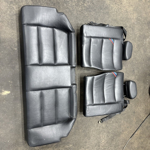 94-99 BMW E36 M3 Coupe Rear Back Rest Seats Vaders Black Leather Bench