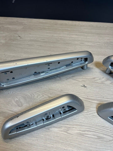 01-06 BMW OEM E46 M3 Silver Aluminum/Grey Bottom Vert Trims Armrests