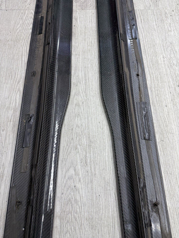 Carbon Fiber Rocker Panel Side Skirt Extensions 15-18 BMW F80 M3 Sedan