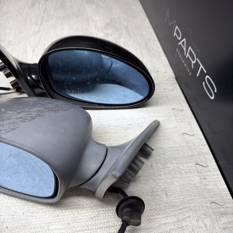 01-06 BMW E46 M3 Side View Door Mirrors Pair Carbon Black  *Notes*