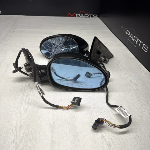 01-06 BMW E46 M3 Side View Door Mirrors Pair Jet Black *Notes*