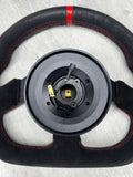 OMP SUPERQUADRO SUEDE RACING STEERING WHEEL FLAT BOTTOM 320MM