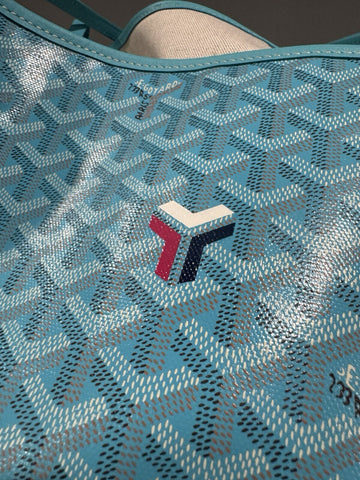 Goyard Limited Edition Saint Louis GM Turquoise Blue With Balise Towel