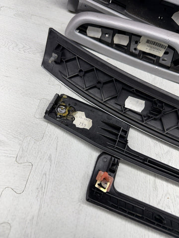 01-06 BMW E46 M3 Convertible Interior Armrests Trim Set Brushed Aluminum *Tabs