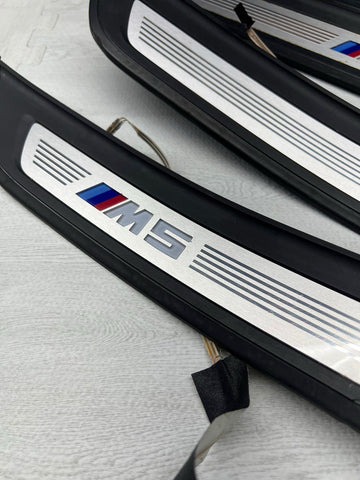 18-23 OEM BMW F90 M5 Door Sills Illuminated Covers Trims Scuff Plates SET