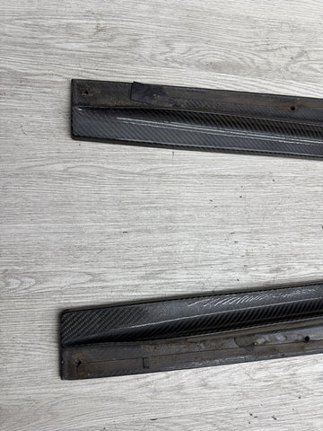 Carbon Fiber Rocker Panel Side Skirt Extensions 15-18 BMW F80 M3 Sedan