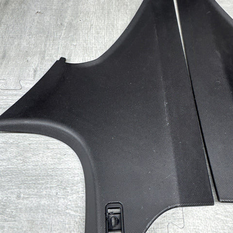 BMW E90 M3 08-11 Sedan Rear Windshield Upper C Pillar Cover Trims Set Black OEM