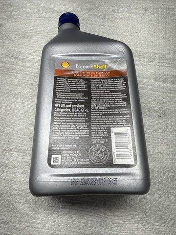 (6) Shell SAE 5W-20 Full Synthetic Motor Oil Gasoline