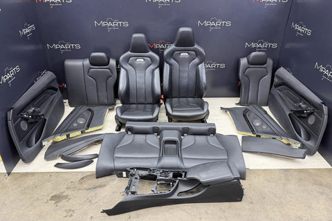 BMW F82 M4 15-20 Merino Black Leather Front Seats Rear Seats Door Cards