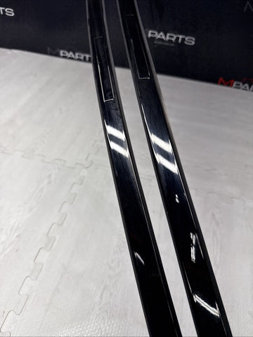 08-13 BMW E92 335 M3 Coupe Roof Rails Mouldings Pair 51138045379 Sapphire Black
