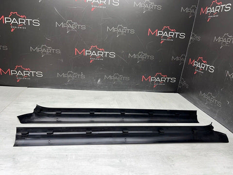 01-06 BMW E46 3 SERIES M3 CONVERTIBLE SCUFF PLATES DOOR SILLS TRIMS BLACK PAIR