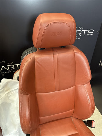 08-13 BMW E92 M3 Coupe Original Fox Red Interior Front Seats Pair *Notes*