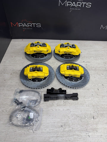 NEW 95-99 BMW E36 M3 BREMBO Big Brake Kit Yellow Calipers Rotors Set Plug Play