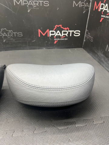 2001-2006 BMW E46 M3 Coupe Front Seat Headrests Grey Leather OEM