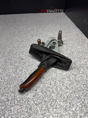 99-03 BMW E39 M5 Emergency Hand Brake Lever Boot Handle Wood Nappa OEM
