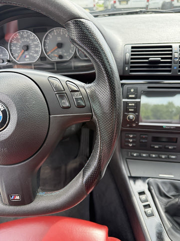 BMW 01-06 E46 M3 Manual Custom Leather Sides Flat Bottom Steering Wheel Only