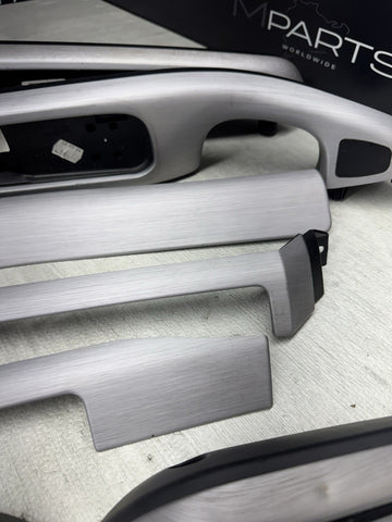 01-06 BMW E46 M3 Convertible Interior Armrests Trim Set Brushed Aluminum *Notes*
