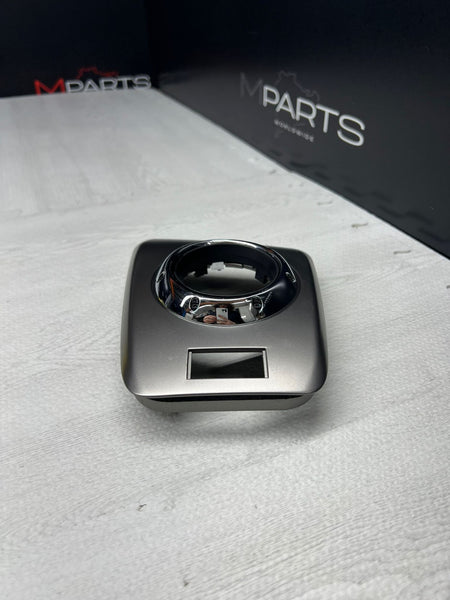 01-06 BMW E46 M3 Center Dome SMG Shift Plate Gloss Silver Painted