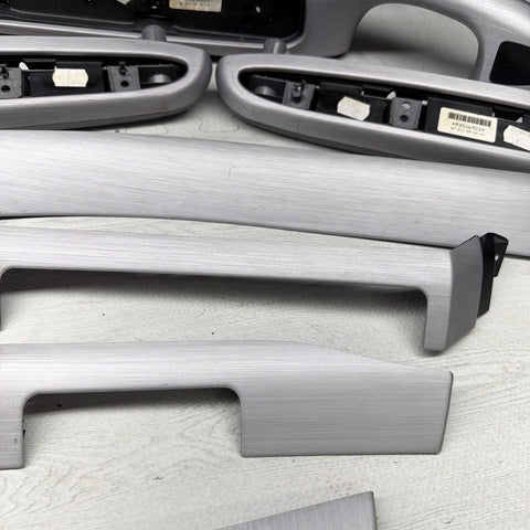 01-06 BMW E46 M3 Coupe Interior Armrests Trim Set Brushed Aluminum *Tab*