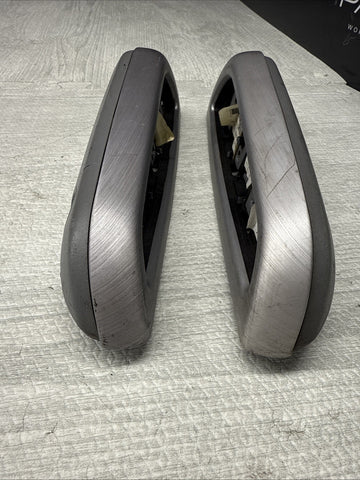 01-06 BMW OEM E46 M3 Convertible Brushed Aluminum/Grey Trims Armrests Rear Pair