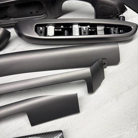 01-06 BMW E46 M3 Coupe Interior Armrests Trim Set Titan Shadow Black *Notes*