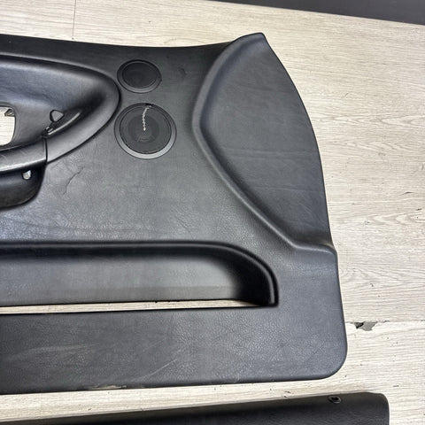 92-98 BMW E36 Sedan Front Interior Door Panel Card Pair Black Nappa OEM *Notes*