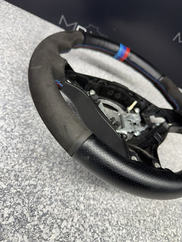 BMW Steering Wheel 01-06 E46 M3 Stock SMG Rewrapped Tri Color Stripe