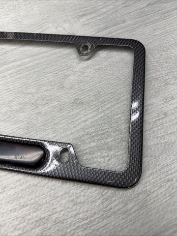 M GENUINE BMW OEM LICENSE PLATE FRAME BRACKET MOUNT HOLDER REAL CARBON STYLE