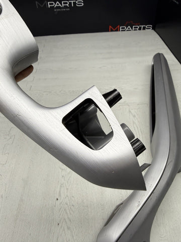 01-06 BMW E46 M3 Brushed Aluminum/Grey Door Trim Armrests Front