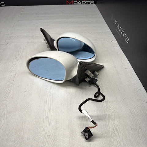 01-06 BMW E46 M3 Side View Door Mirrors Pair Alpine White *Notes*