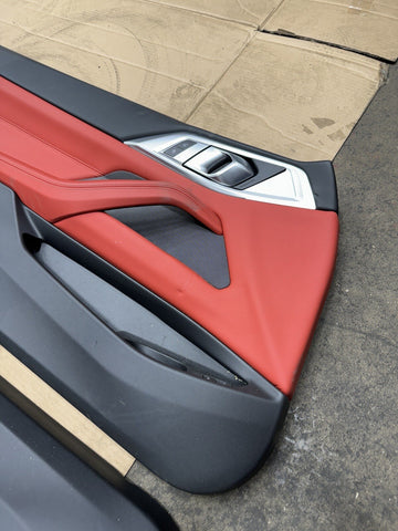 21-26 BMW G82 M4 Coupe Front & Rear Door Cards Panels 5143790492 Fiona Red