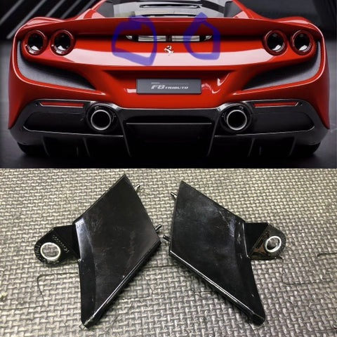 19-23 FERRARI F8 TRIBUTO REAR TRUNK BUMPER SPOILER AIR DUCT CAPS COVERS