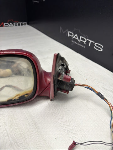 00-03 BMW E39 M5 Front Left Driver Side Mirror Assembly Imola Red Power Fold OEM