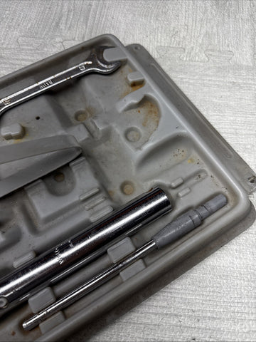 BMW OEM E30 TRUNK LID TOOL KIT TRAY REAR FLAP GRAY + TOOLS 71111128911