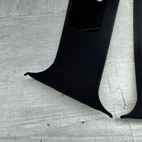 00-03 BMW E39 M5 B-Pillar Column Interior Upper Cover Pair  Black OEM